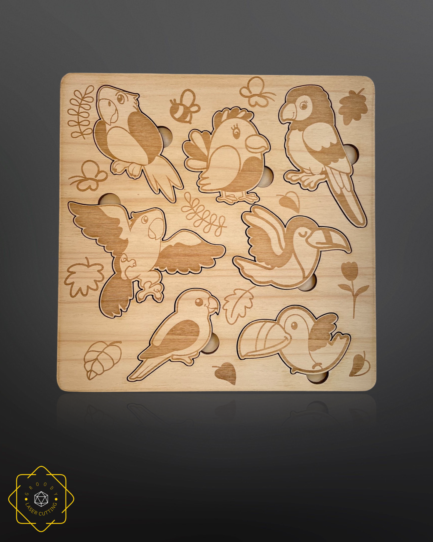 Parrots Plywood jigsaw 230x230 mm