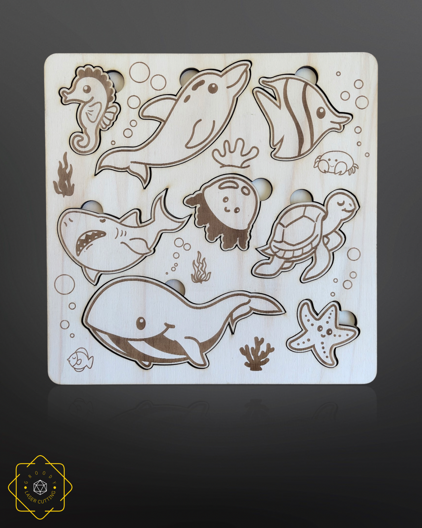 Sea Animals plywood jicsaw 230x230mm