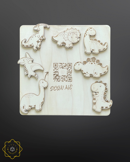 Dinosaurs Plywood jigsaw 230x230 mm