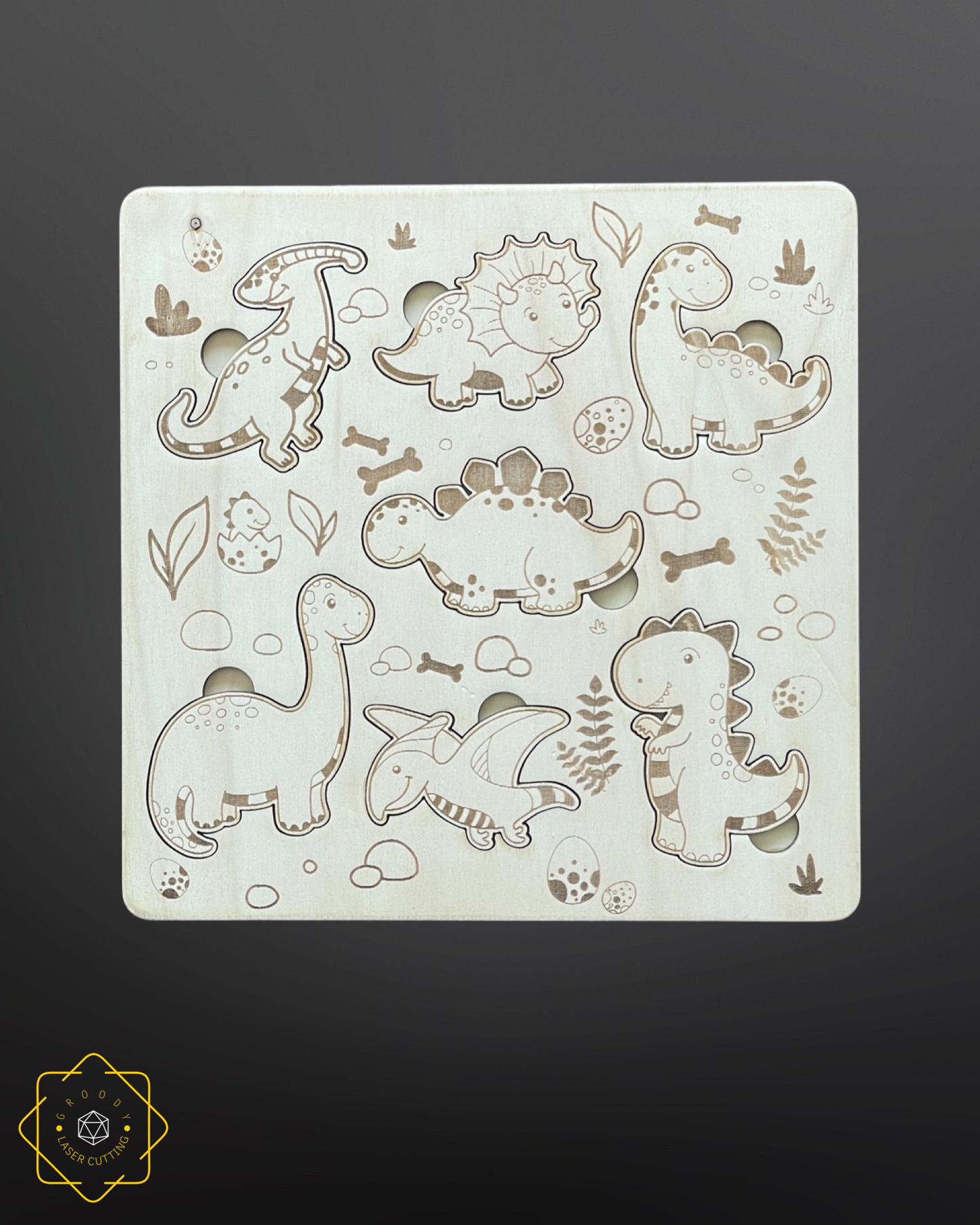 Dinosaurs Plywood jigsaw 230x230 mm