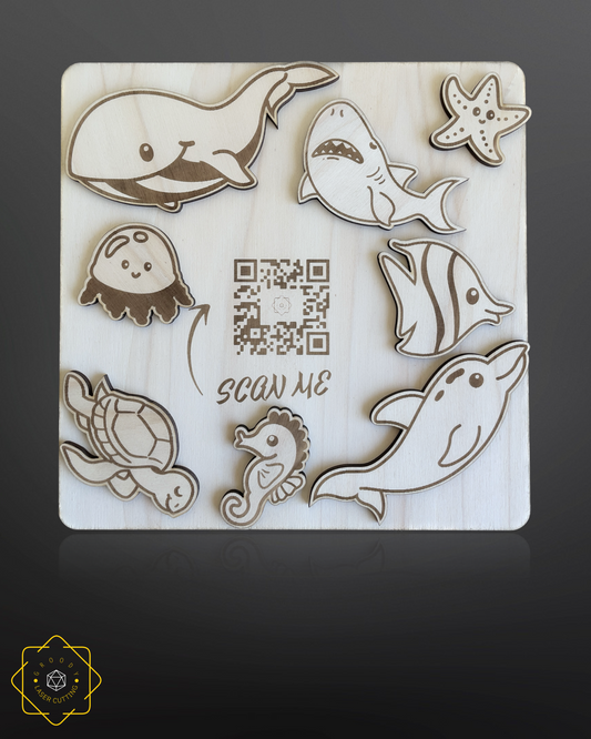 Sea Animals plywood jicsaw 230x230mm