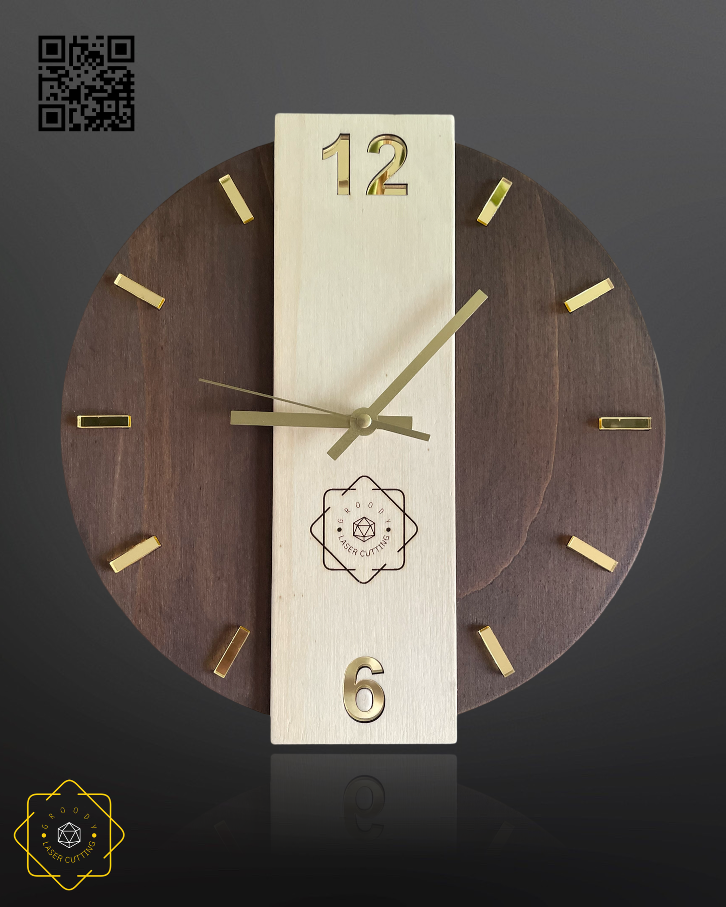 Modern Wall Clock With Logo 300mm