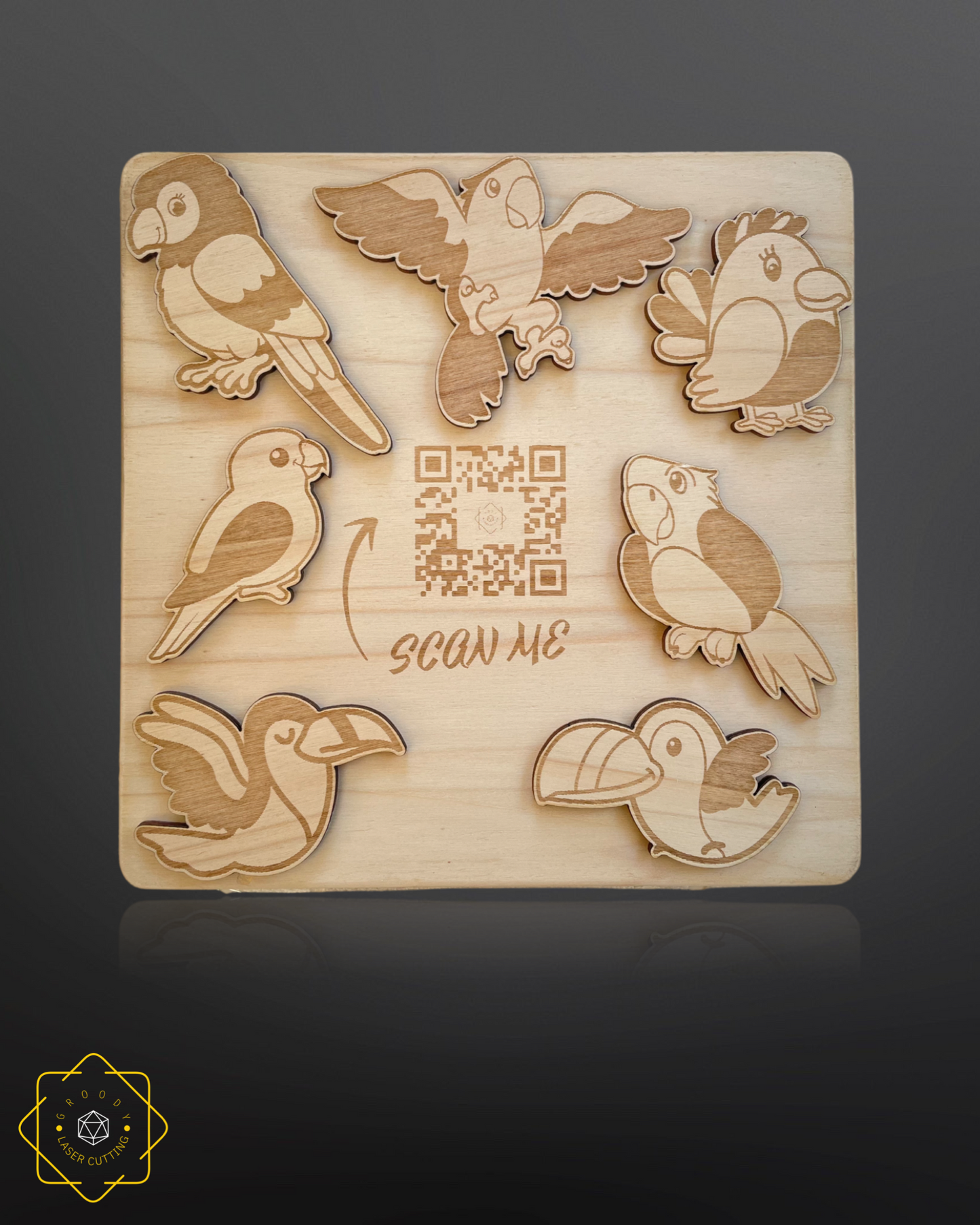 Parrots Plywood jigsaw 230x230 mm