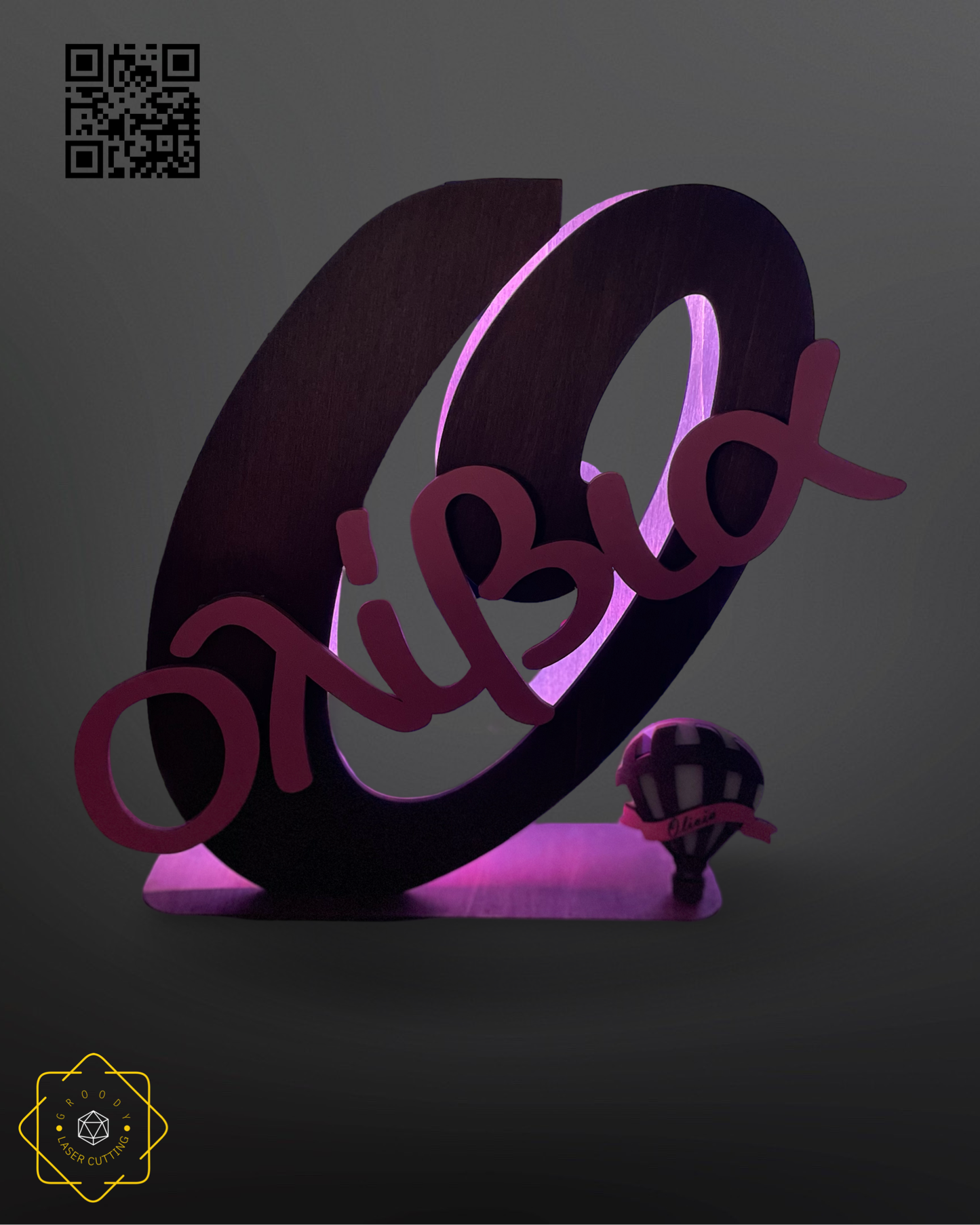 Name and Letter for Girl with RGB Led (Hight 300mm)