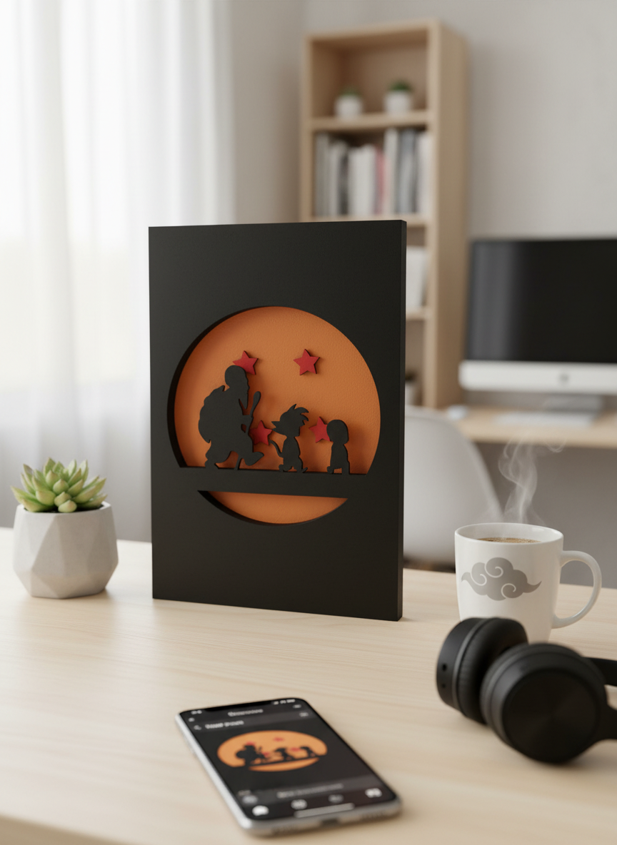 Πόστερ Καδράκι Anime Son Goku, Grille & Xelonotzini – Dragon Ball Διακόσμηση