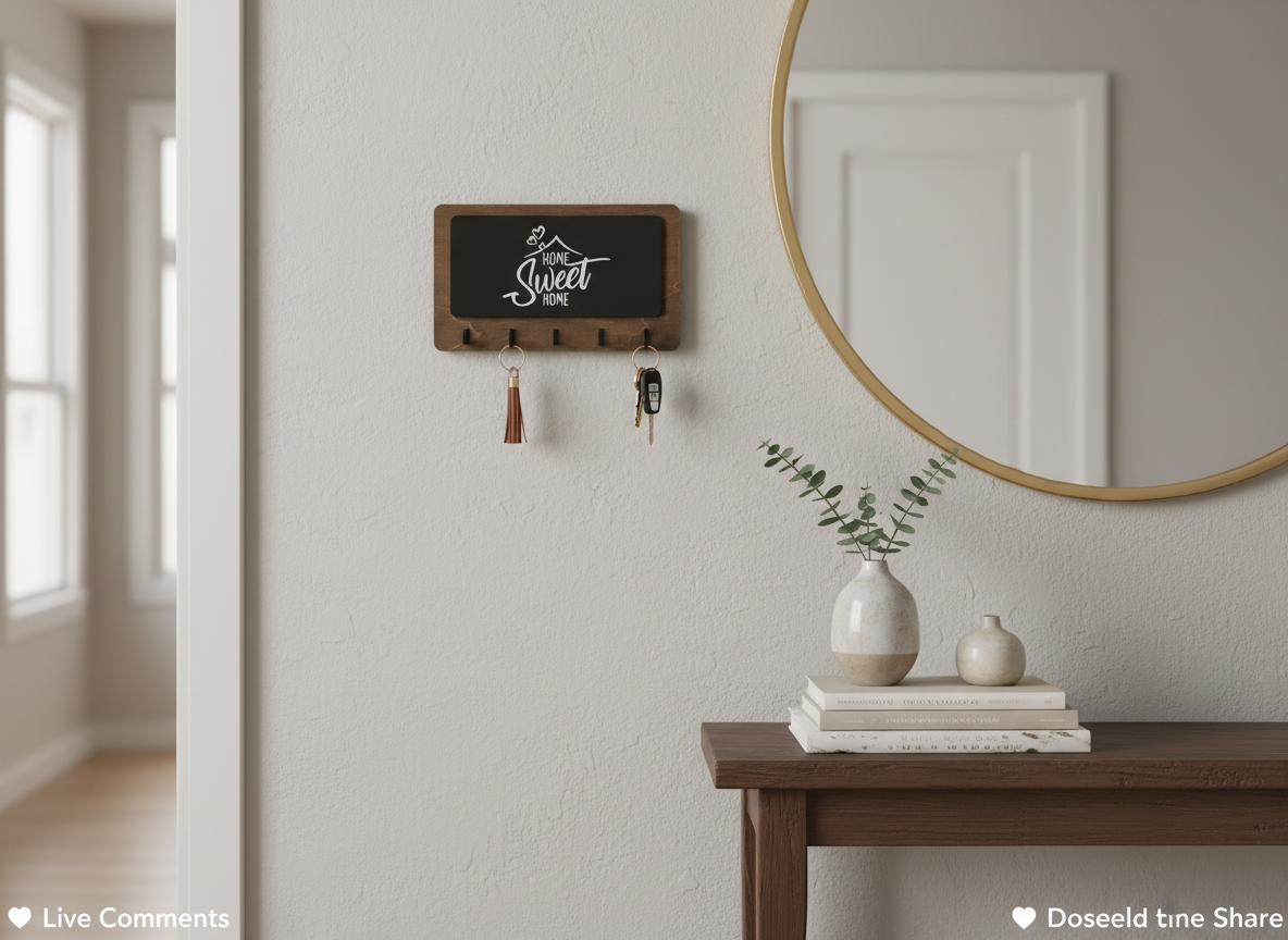 Entryway Key Holder with Mail Organizer β Home Sweet Home