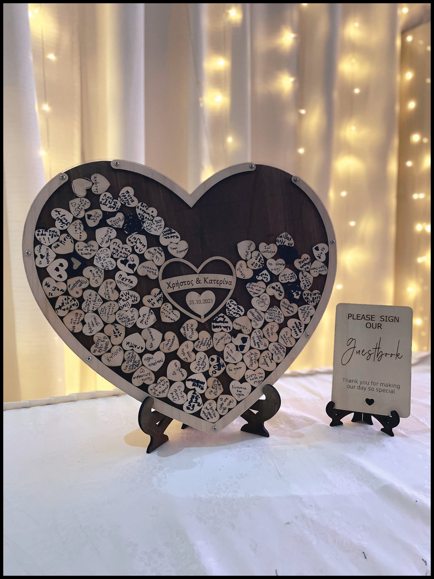 Wedding Heart Shaped Alternative Guestbook drop box 500x570mm