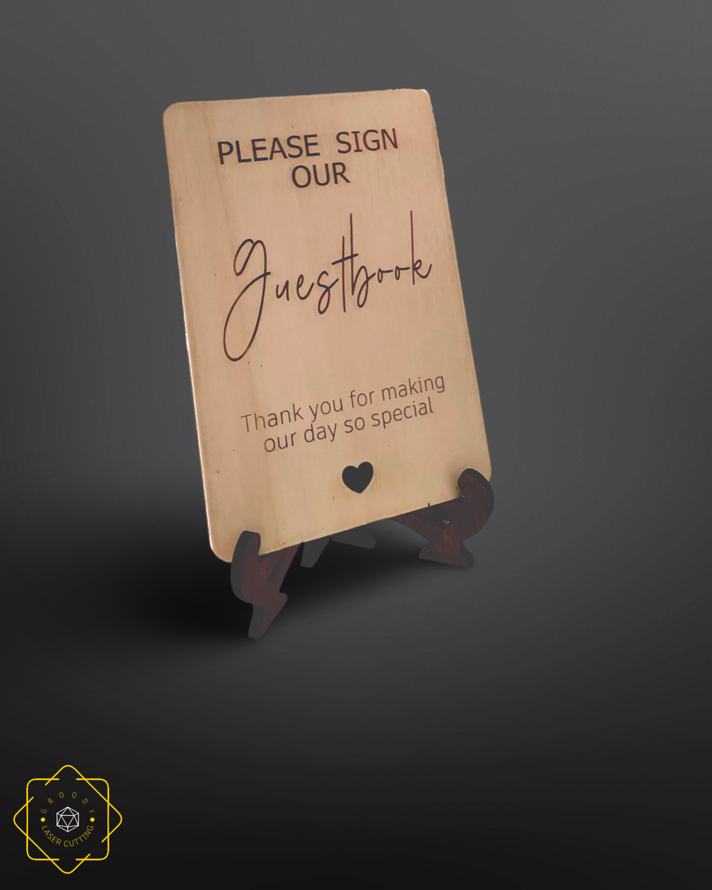 Wedding Heart Shaped Alternative Guestbook drop box 500x570mm