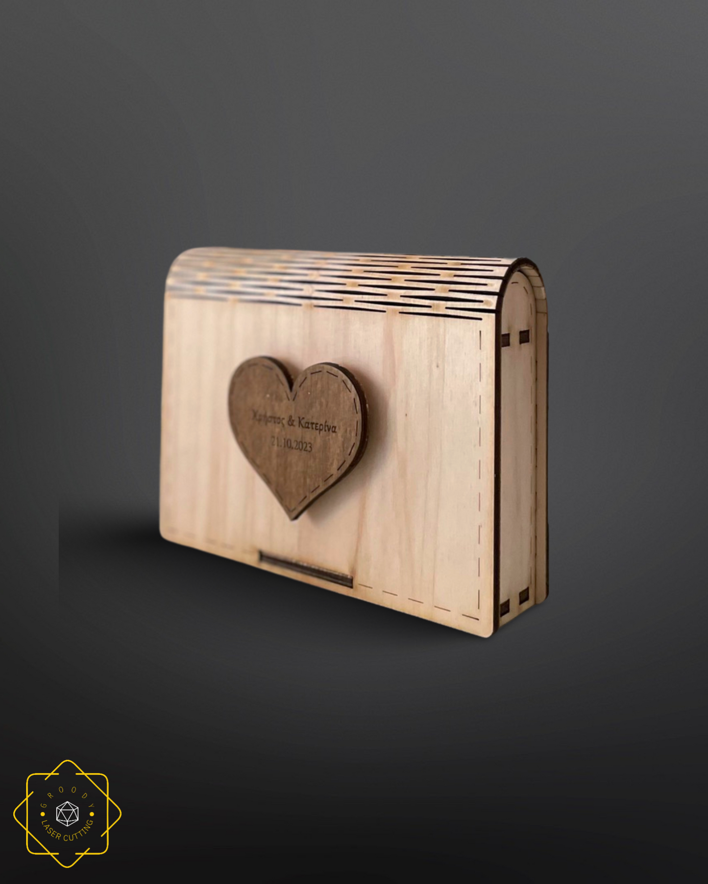 Wedding Heart Shaped Alternative Guestbook drop box 500x570mm