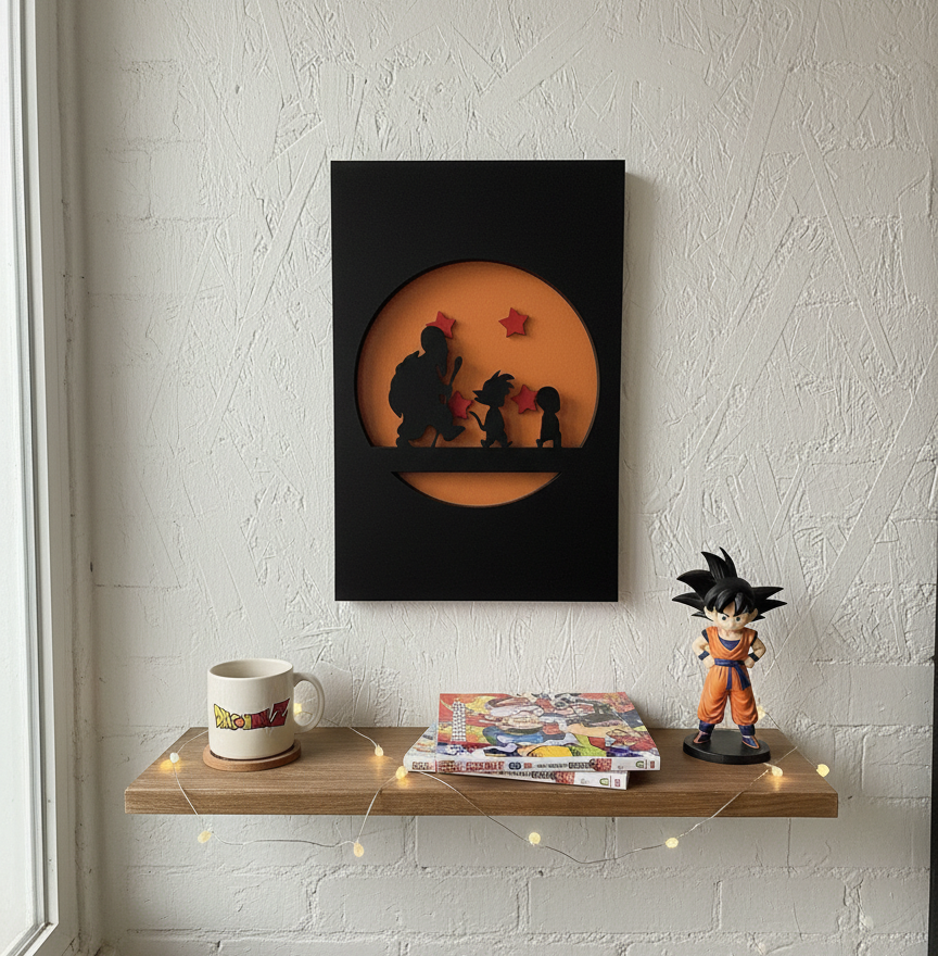 Πόστερ Καδράκι Anime Son Goku, Grille & Xelonotzini – Dragon Ball Διακόσμηση